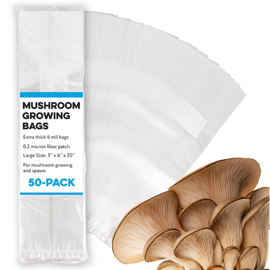 [50 Pack] Mushroom Growing Bags Mushroom Spawn Bags