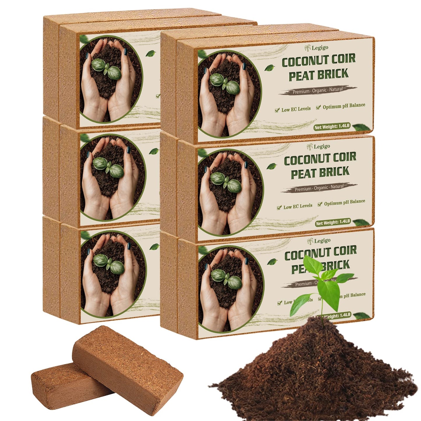Premium Coco Coir Brick 100% Organic Compressed Coconut Coir